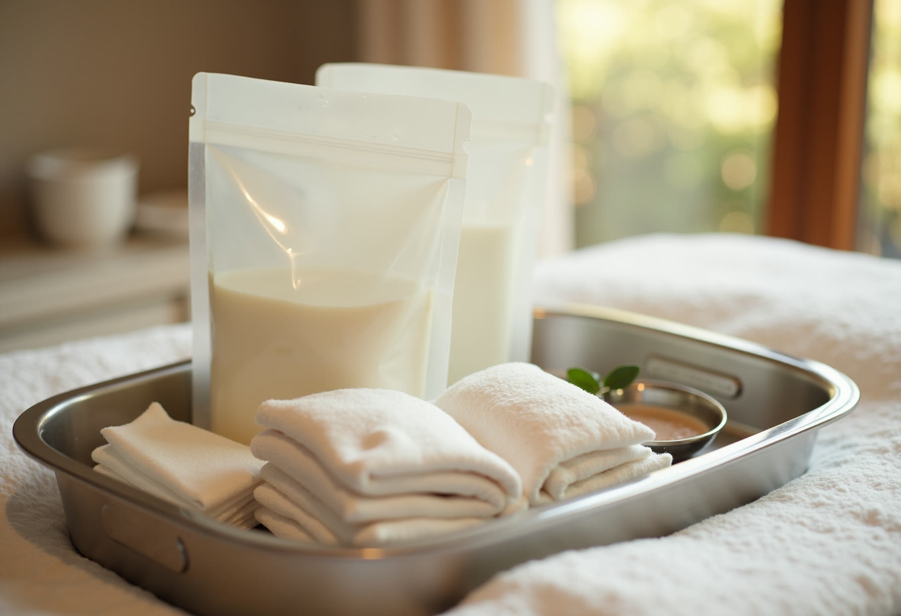 Dermaplaning setup with fresh sterile blades